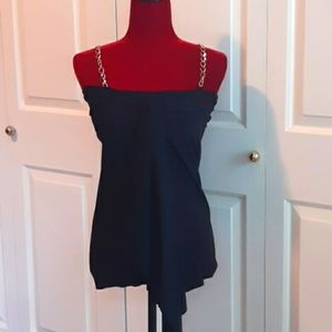 Wet Seal Black Chain Strap Top - S